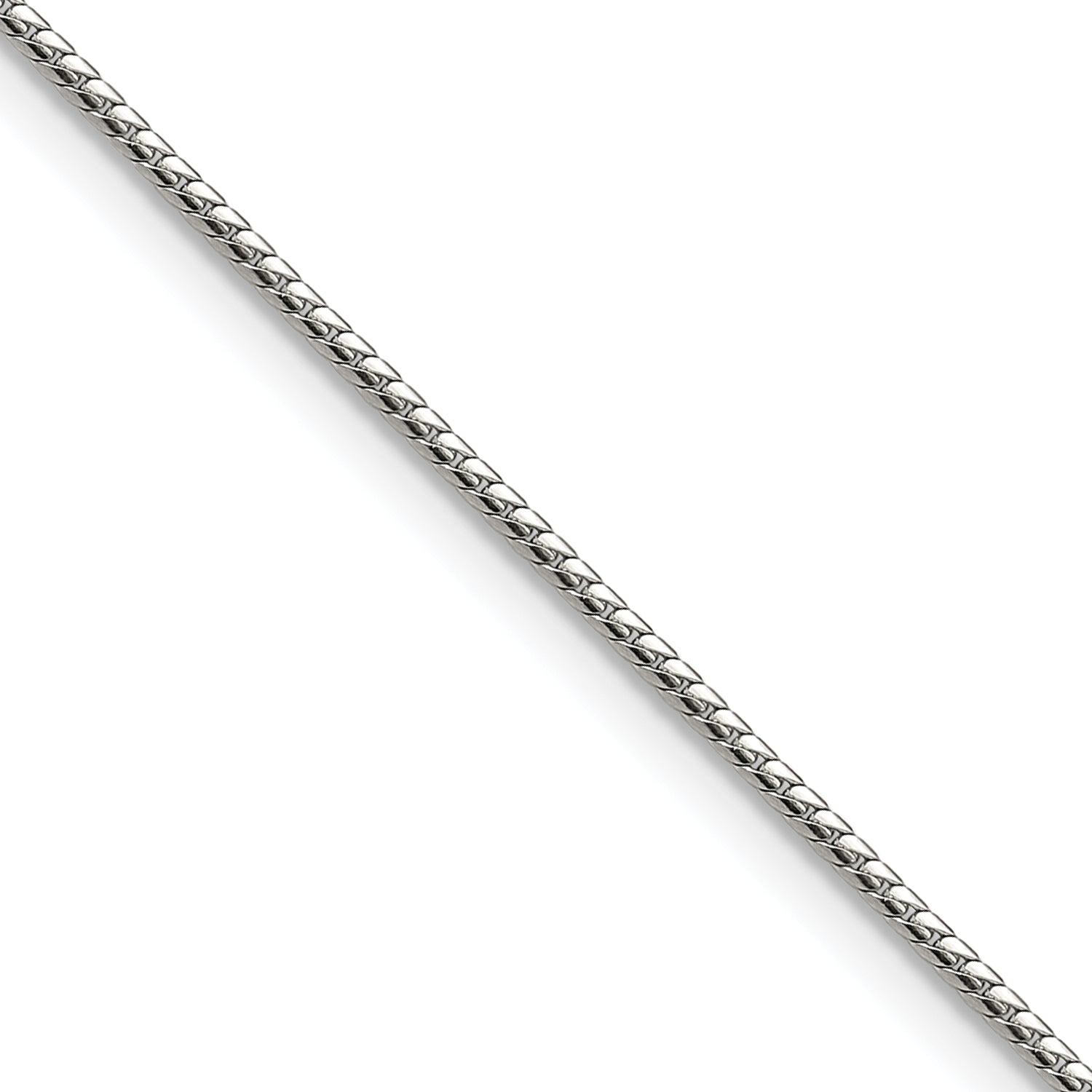 Polished Stainless Steel Curb Chain Necklace 1.5mm 16in