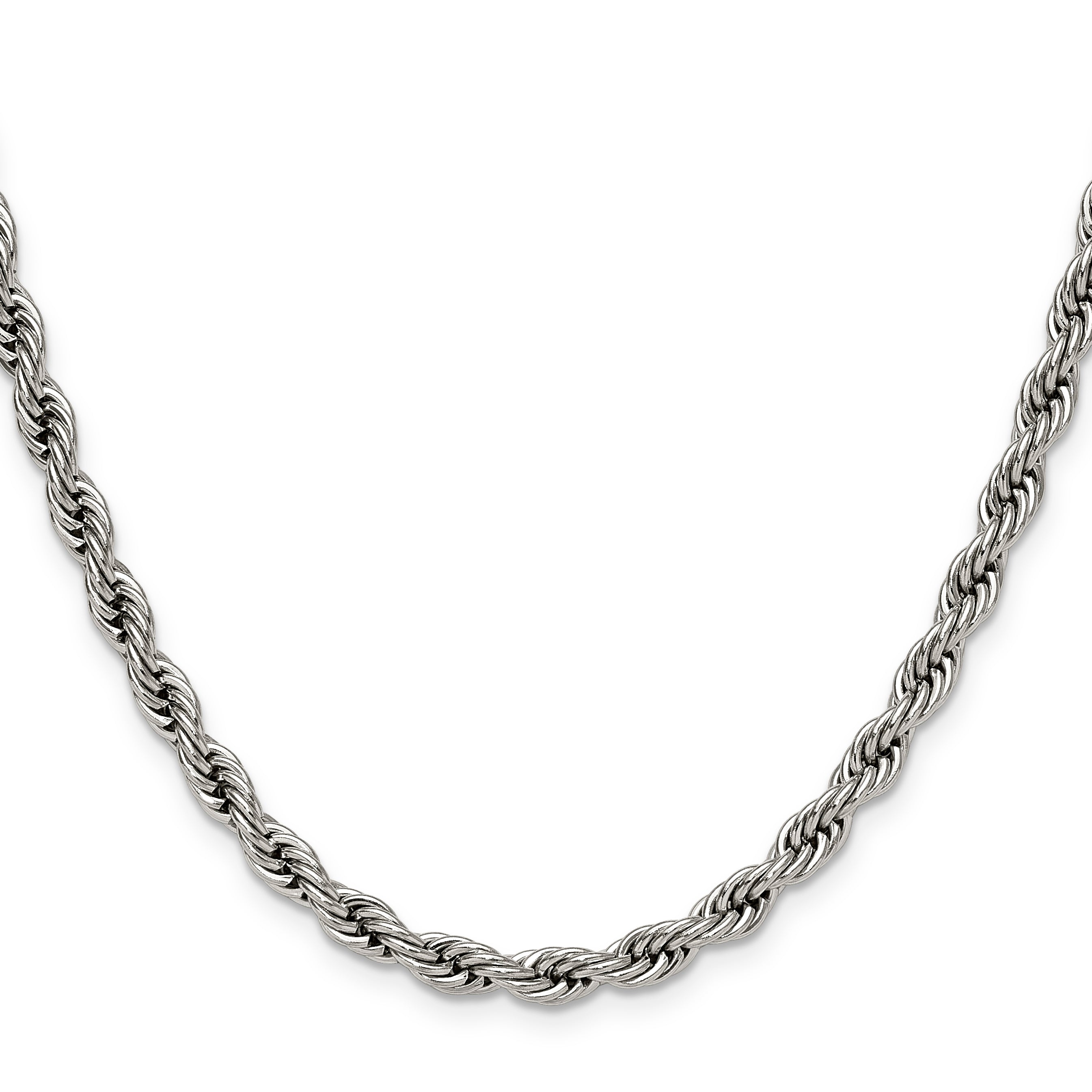 Polished Stainless Steel Rope Chain Necklace 5mm Secondary image
