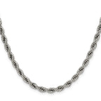 Polished Stainless Steel Rope Chain Necklace 5mm