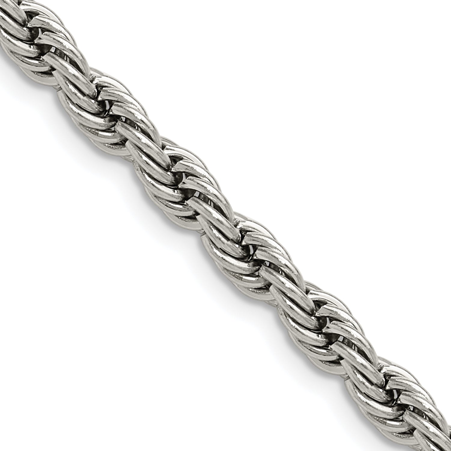 Polished Stainless Steel Rope Chain Necklace 5mm Main image