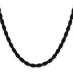 Polished Black Stainless Steel Rope Chain Necklace 5mm