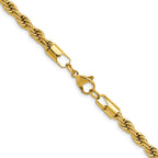 Polished Gold-Tone Stainless Steel Rope Chain Necklace 5mm