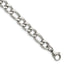 Polished Stainless Steel Figaro Chain Bracelet 7.5mm
