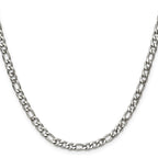 Polished Stainless Steel Figaro Chain Necklace 4.5mm