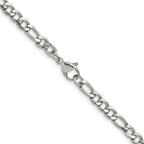 Polished Stainless Steel Figaro Chain Necklace 4.5mm