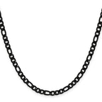 Polished Black Stainless Steel Figaro Chain Necklace 4.5mm