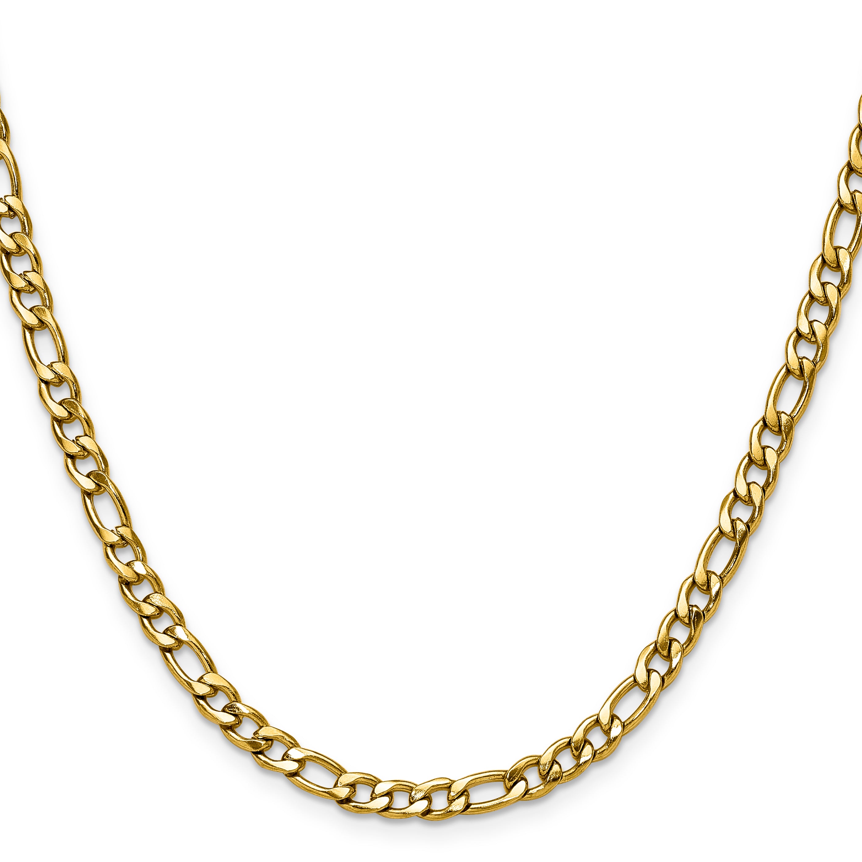 Polished Gold-Tone Stainless Steel Figaro Chain Necklace 4.5mm Secondary image