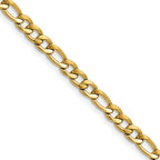 Polished Gold-Tone Stainless Steel Figaro Chain Necklace 4.5mm