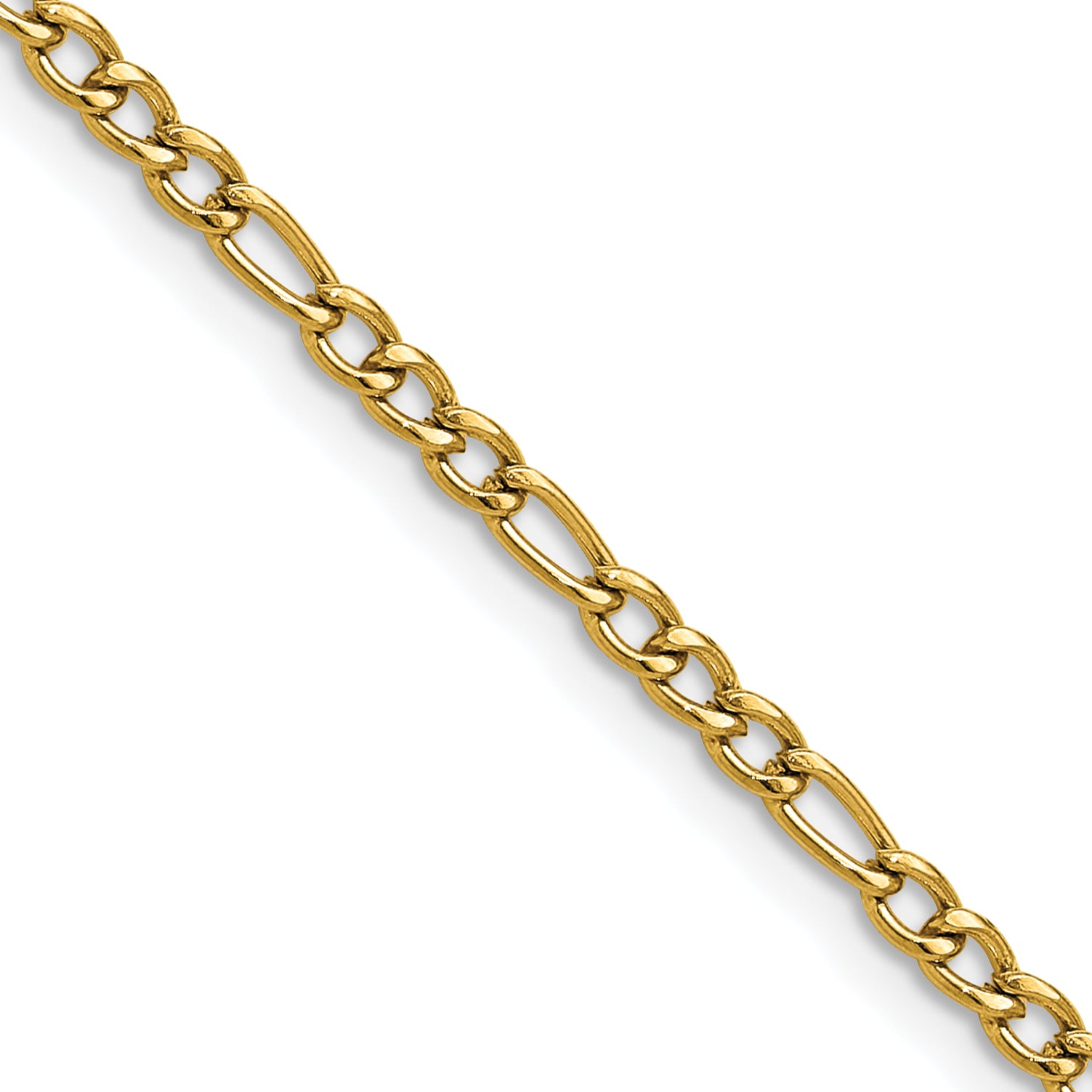 Polished Gold-Tone Stainless Steel Figaro Chain Bracelet 3mm Secondary image