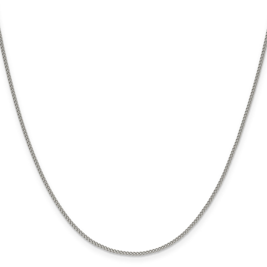 Polished Stainless Steel Curb Chain Necklace 1.5mm 18in