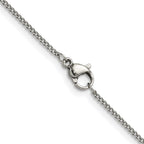 Polished Stainless Steel Curb Chain Necklace 1.5mm 18in