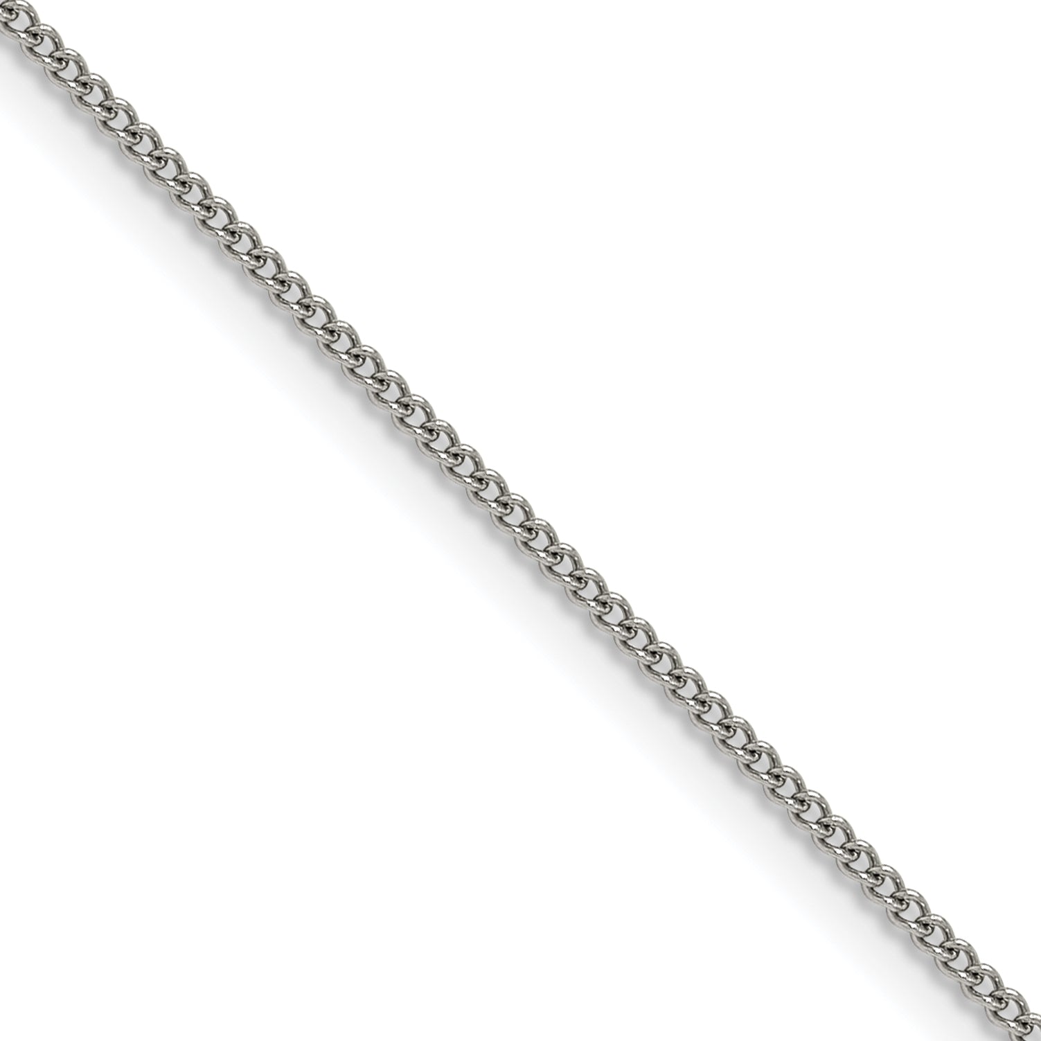 Polished Stainless Steel Curb Chain Necklace 1.5mm 18in Main image