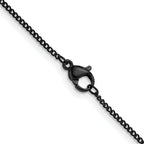 Polished Black Stainless Steel Curb Chain Necklace 1.5mm