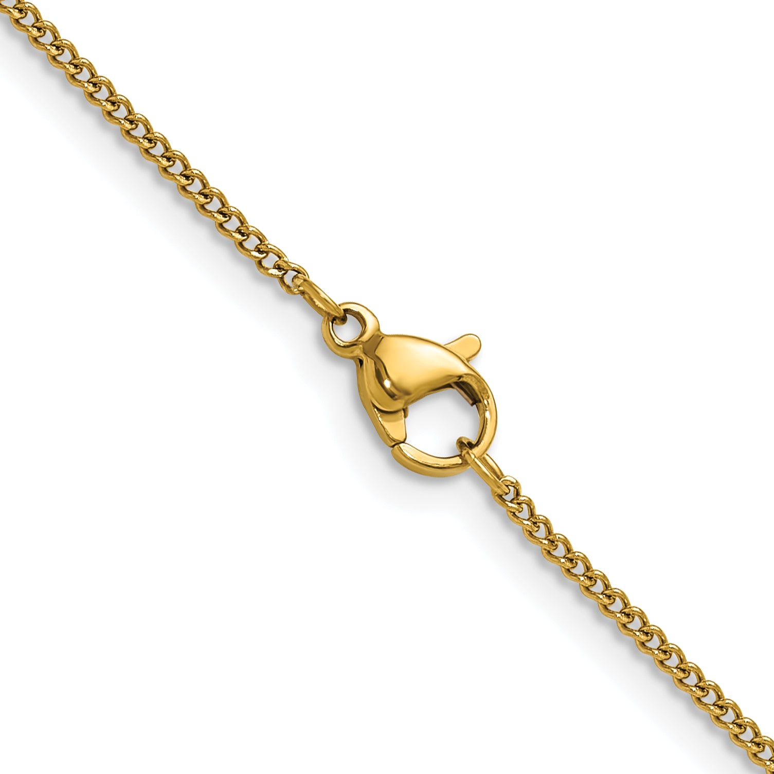 Polished Gold-Tone Stainless Steel Curb Chain Necklace 1.5mm