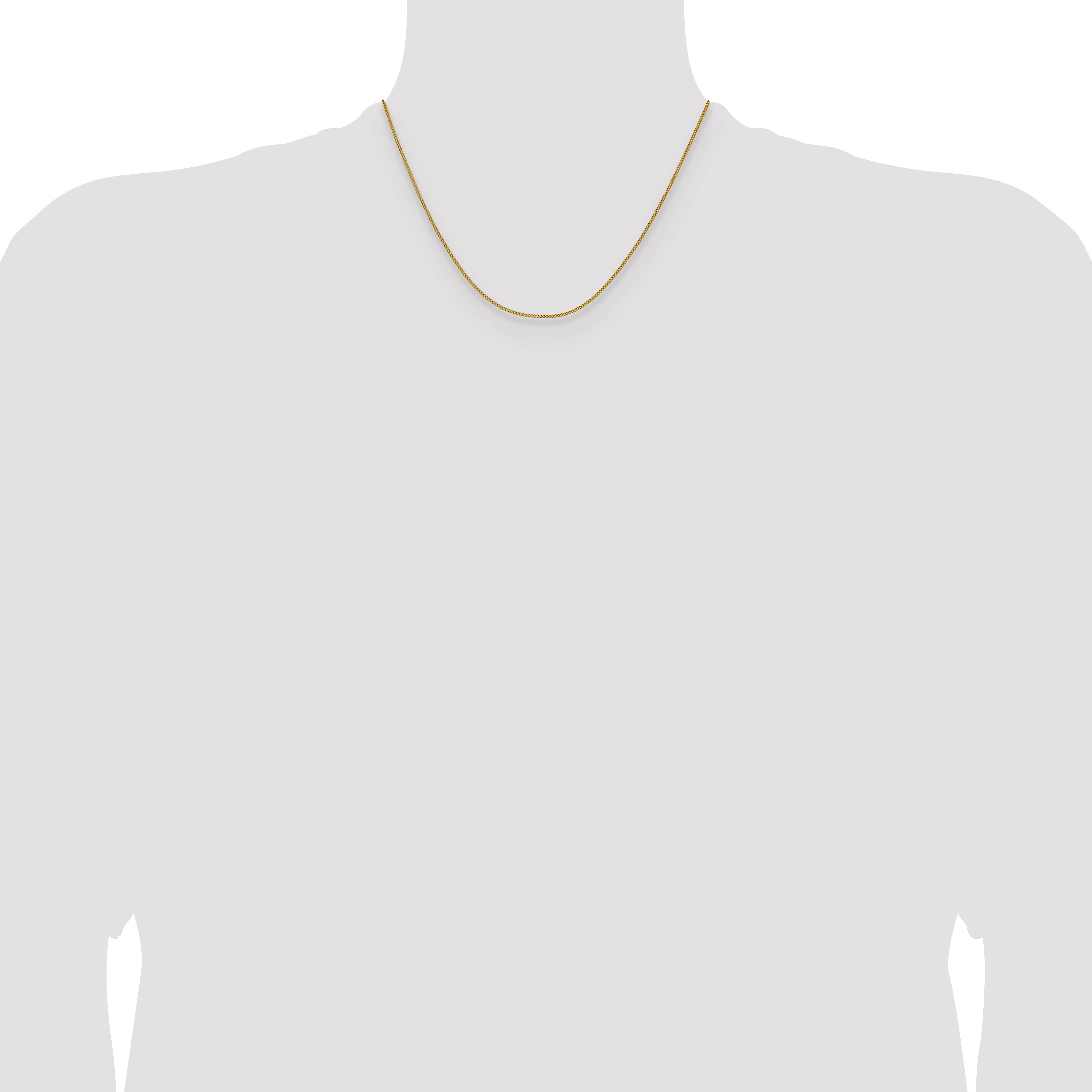 Polished Gold-Tone Stainless Steel Curb Chain Necklace 1.5mm