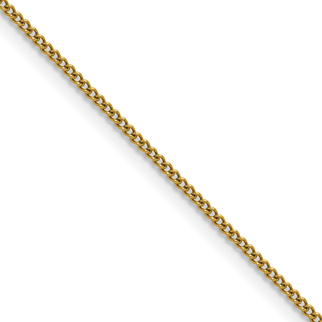 Polished Gold-Tone Stainless Steel Curb Chain Necklace 1.5mm