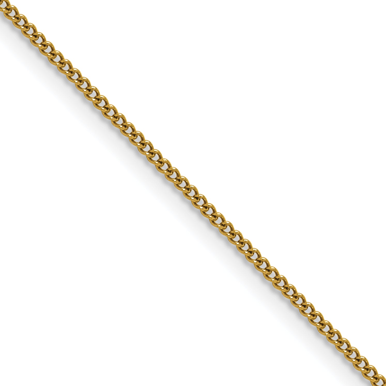 Polished Gold-Tone Stainless Steel Curb Chain Necklace 1.5mm