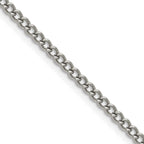 Polished Stainless Steel Curb Chain Necklace 3mm