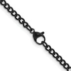 Polished Black Stainless Steel Curb Chain Necklace 3mm