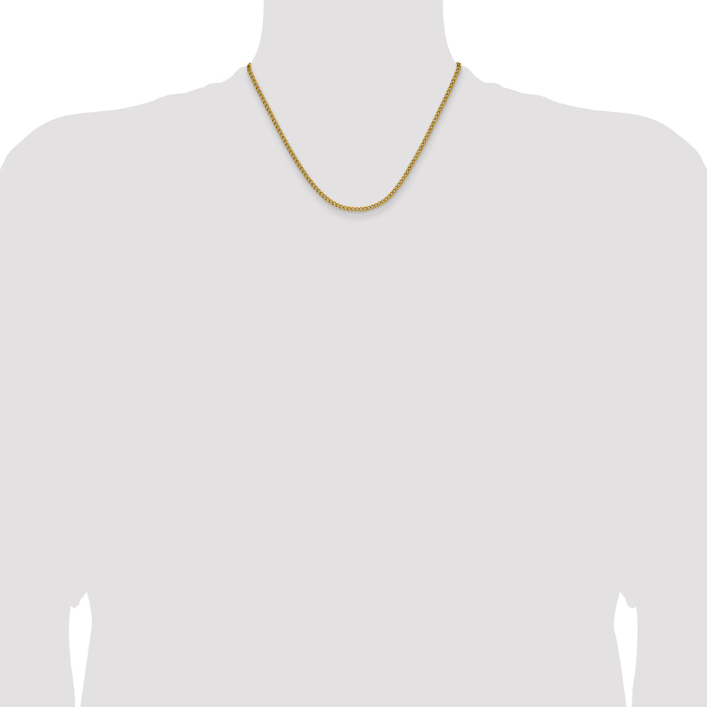Polished Gold-Tone Stainless Steel Curb Chain Necklace 3mm