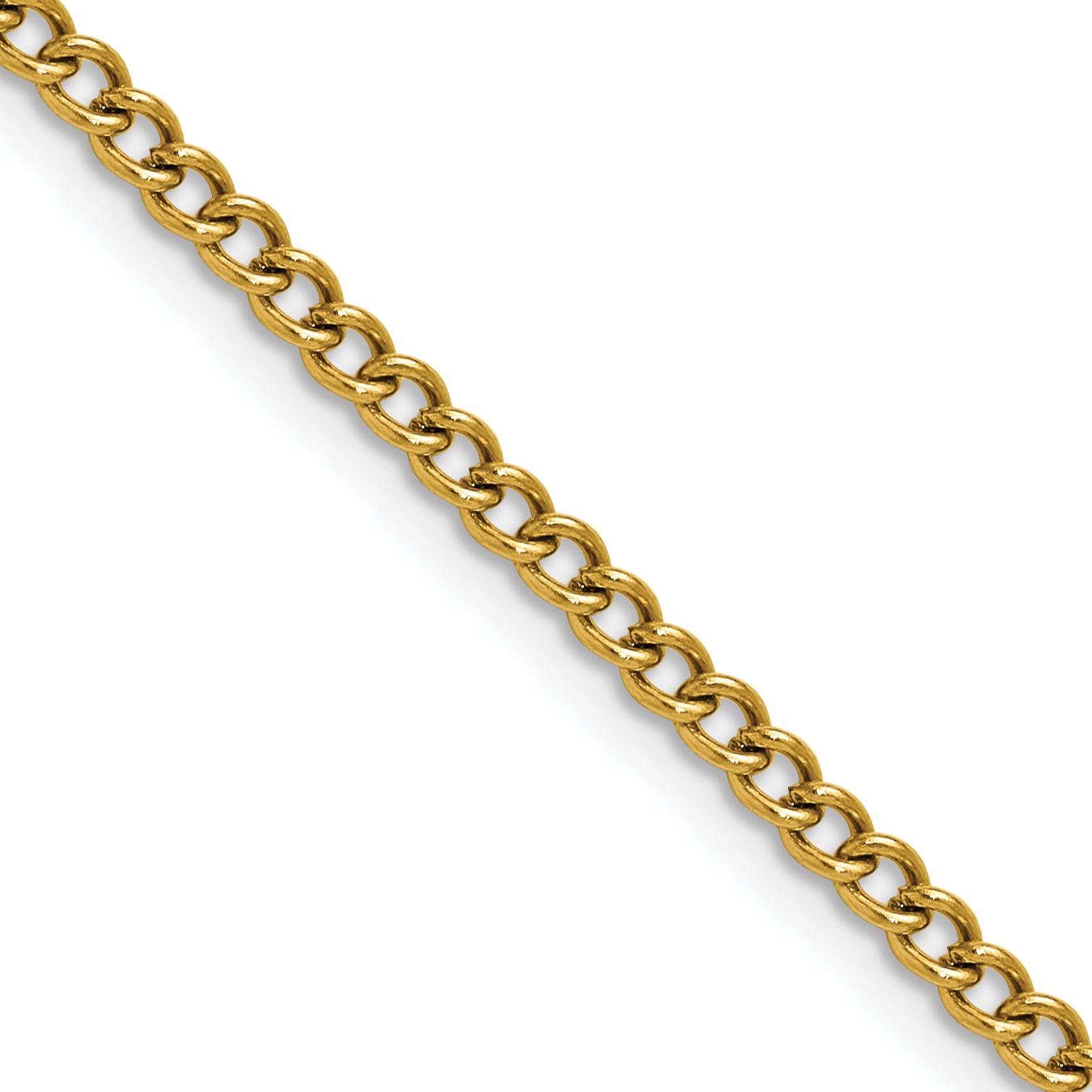 Polished Gold-Tone Stainless Steel Curb Chain Necklace 3mm Main image