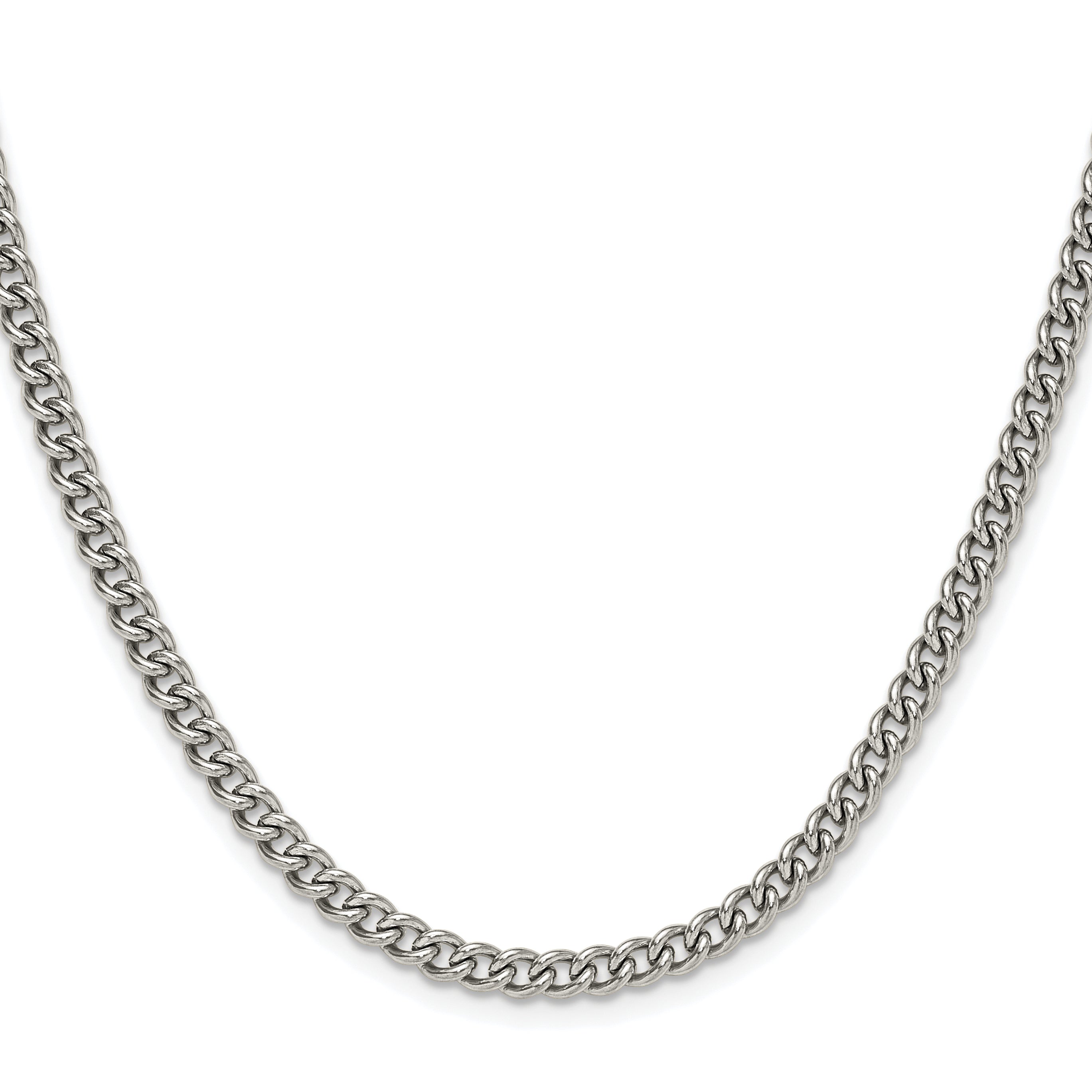 Polished Stainless Steel Curb Chain Necklace 4.5mm Secondary image