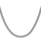 Polished Stainless Steel Curb Chain Necklace 4.5mm