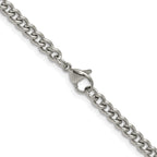 Polished Stainless Steel Curb Chain Necklace 4.5mm
