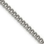 Polished Stainless Steel Curb Chain Necklace 4.5mm