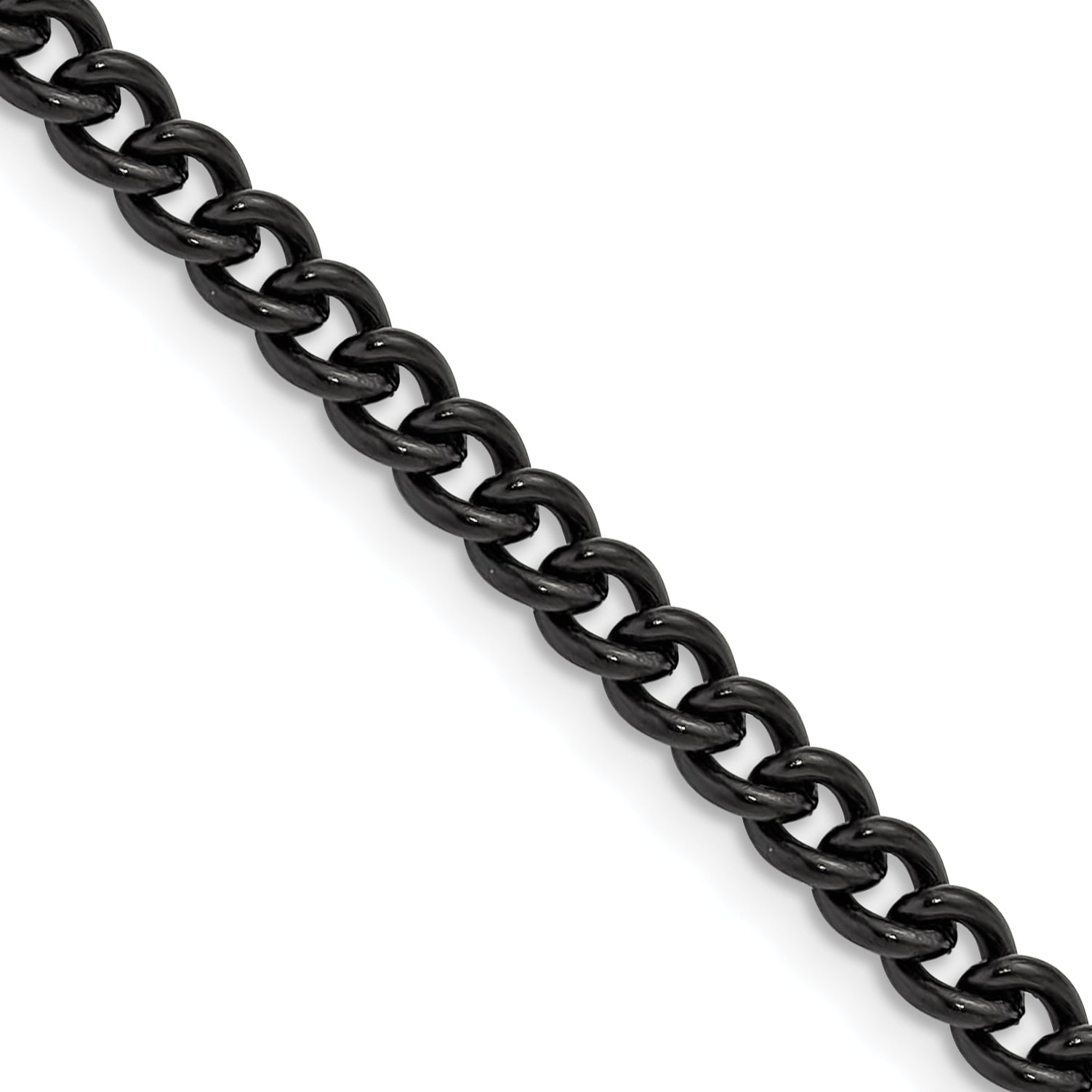 Polished Black Stainless Steel Curb Chain Necklace 4.5mm Main image