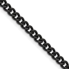 Polished Black Stainless Steel Curb Chain Necklace 4.5mm