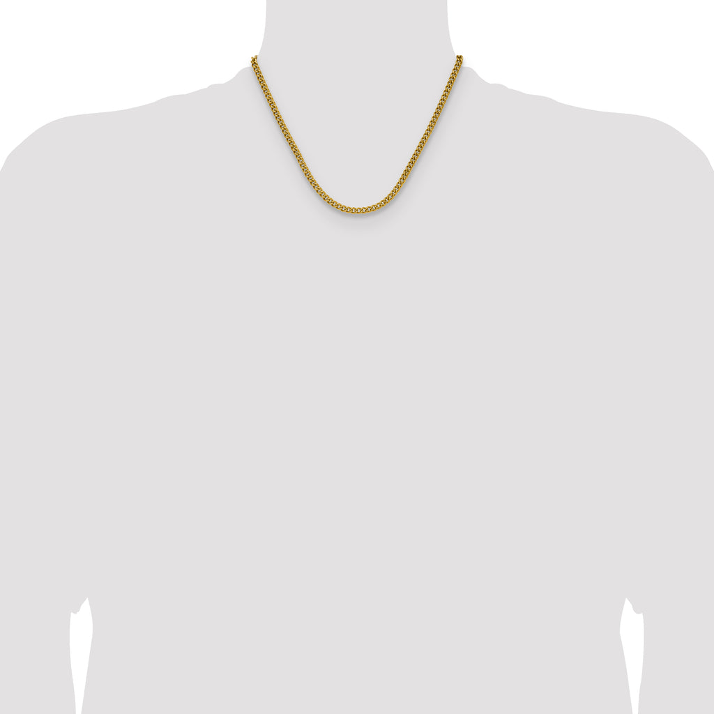 Polished Gold-Tone Stainless Steel Curb Chain Necklace 4.5mm