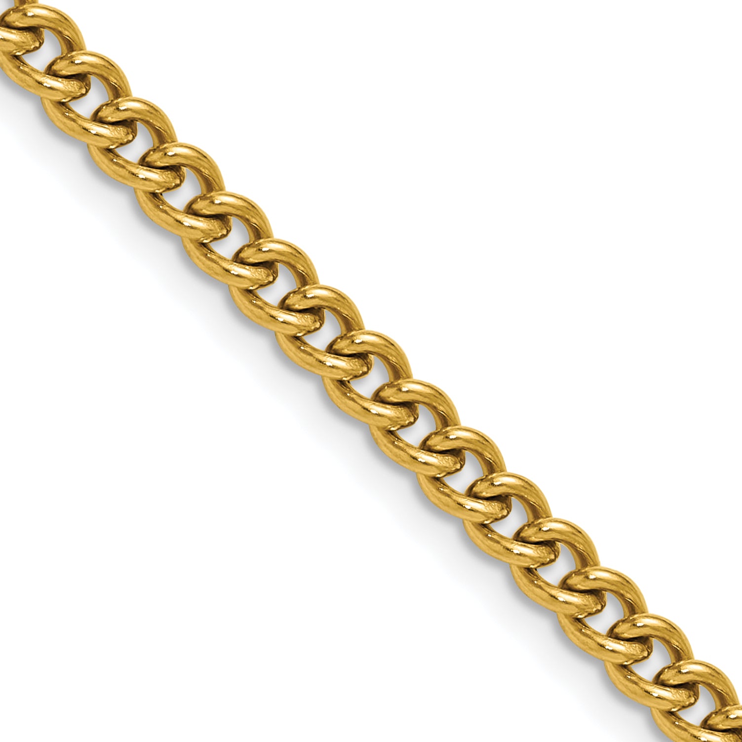 Polished Gold-Tone Stainless Steel Curb Chain Necklace 4.5mm Main image