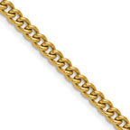 Polished Gold-Tone Stainless Steel Curb Chain Necklace 4.5mm