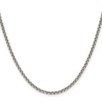 Polished Stainless Steel Rolo Chain Necklace 3mm