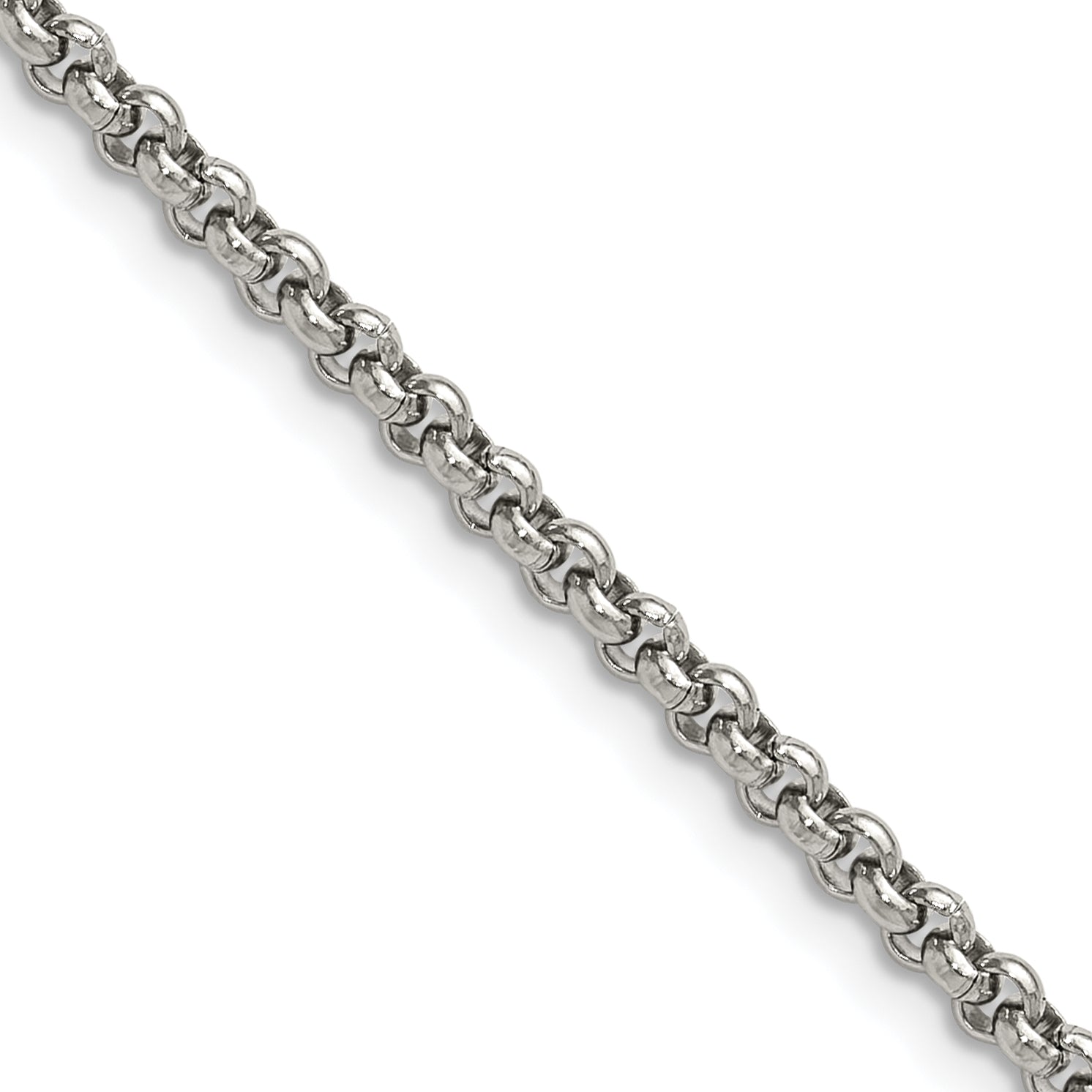 Polished Stainless Steel Rolo Chain Necklace 3mm Main image