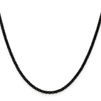 Polished Black Stainless Steel Rolo Chain Necklace 3mm