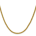 Polished Gold-Tone Stainless Steel Rolo Chain Necklace 3mm