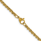 Polished Gold-Tone Stainless Steel Rolo Chain Necklace 3mm