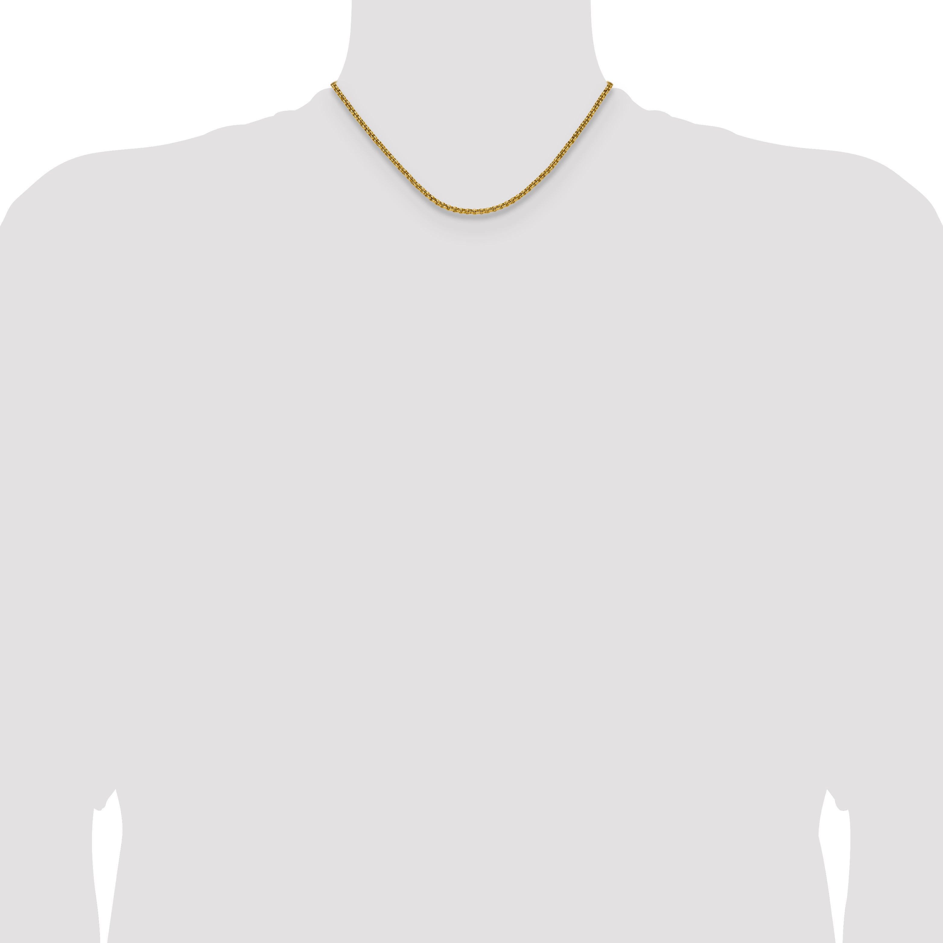 Polished Gold-Tone Stainless Steel Rolo Chain Necklace 3mm