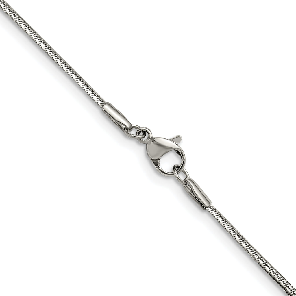 Polished Snake Stainless Steel Chain Necklace 1.5mm