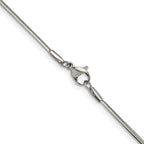 Polished Snake Stainless Steel Chain Necklace 1.5mm