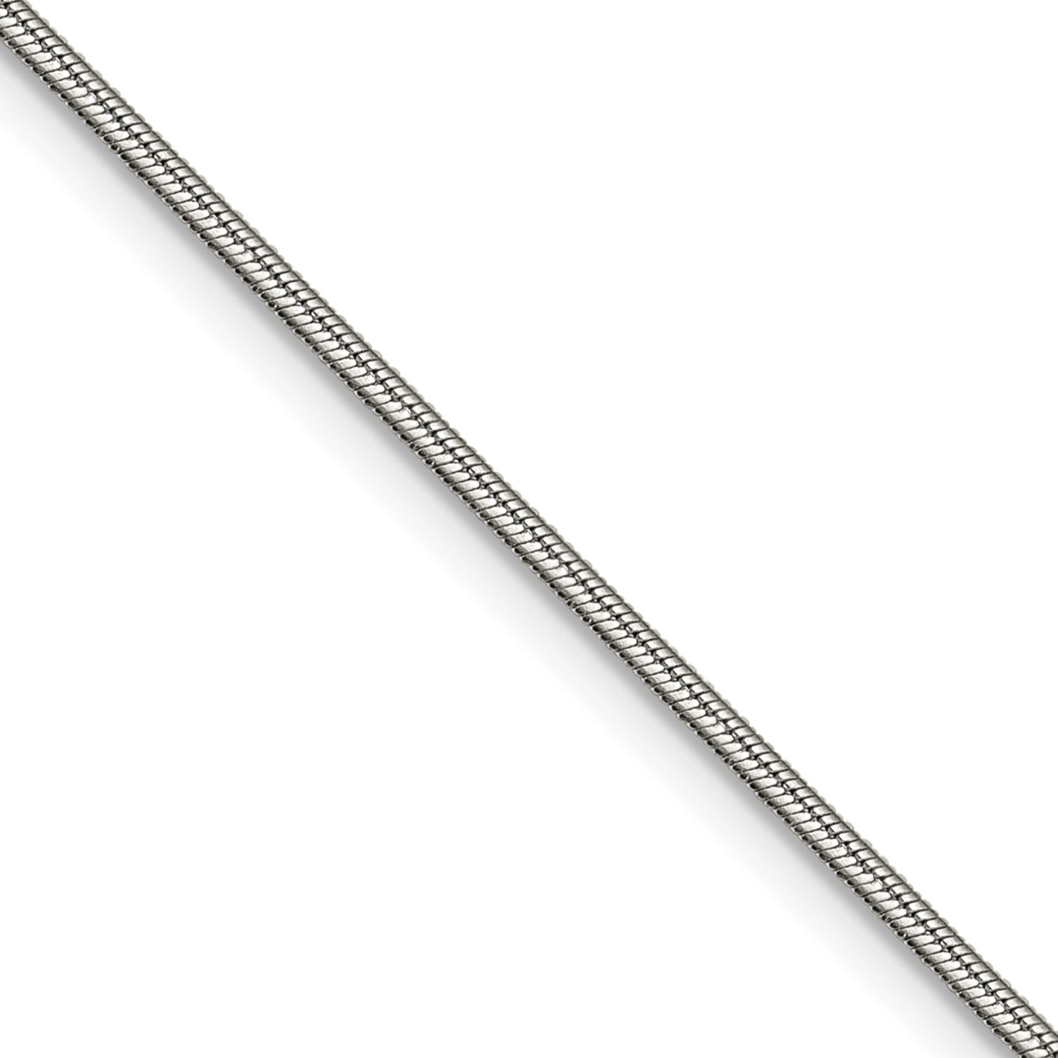 Polished Snake Stainless Steel Chain Necklace 1.5mm