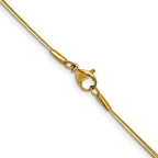 Gold-Tone Polished Snake Stainless Steel Chain Necklace 1.5mm