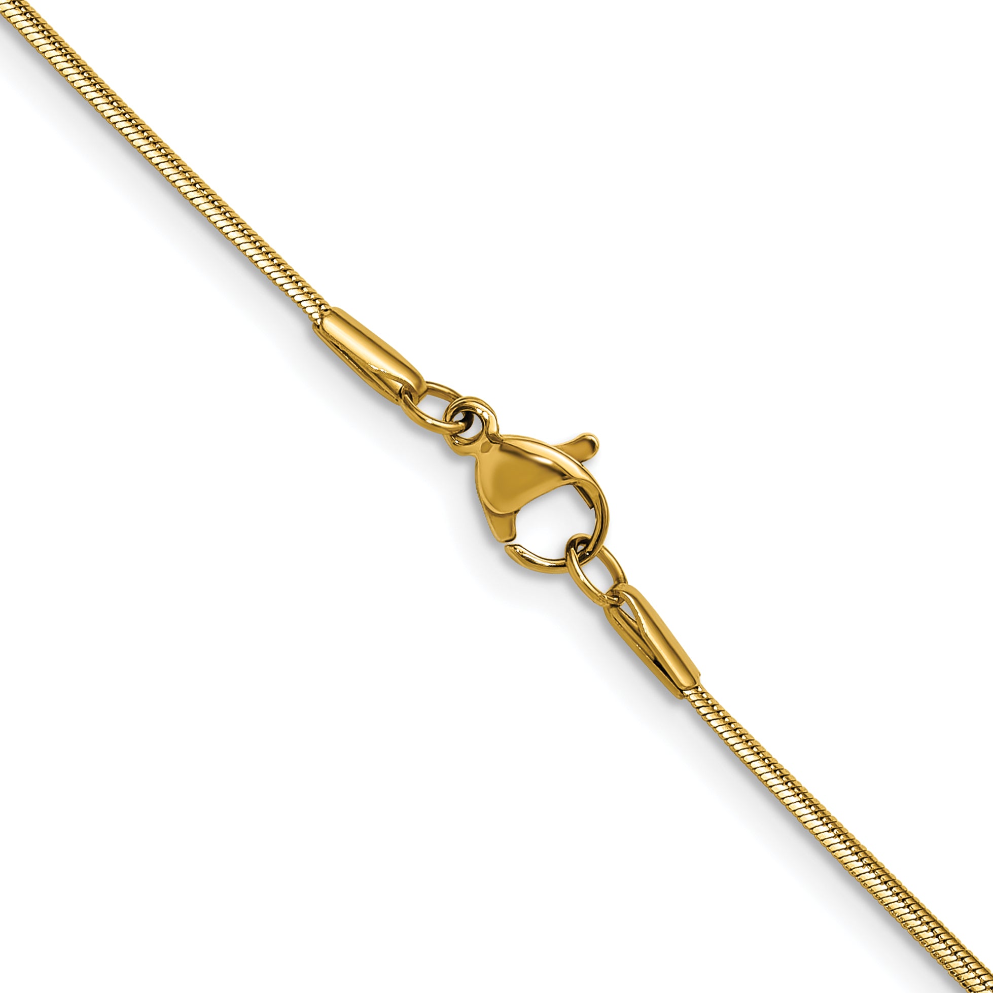 Gold-Tone Polished Snake Stainless Steel Chain Necklace 1.5mm