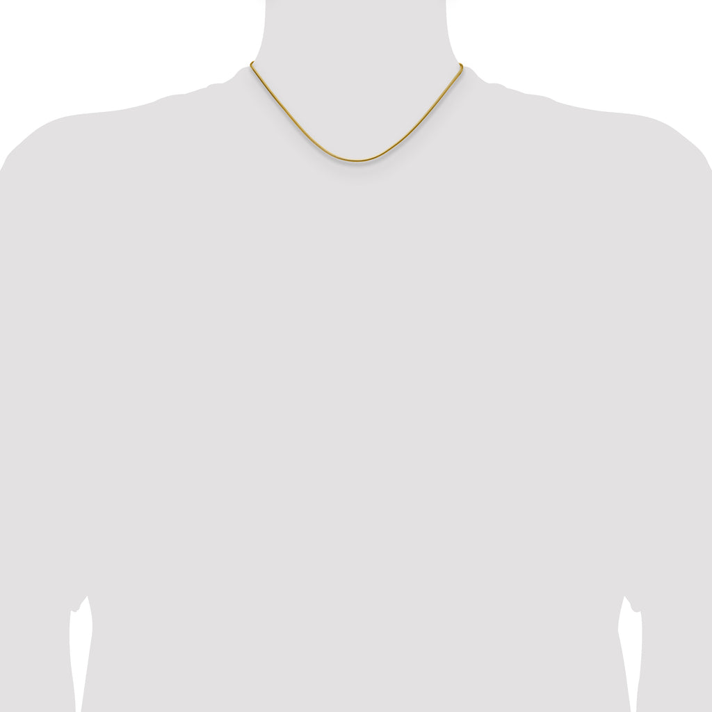 Gold-Tone Polished Snake Stainless Steel Chain Necklace 1.5mm
