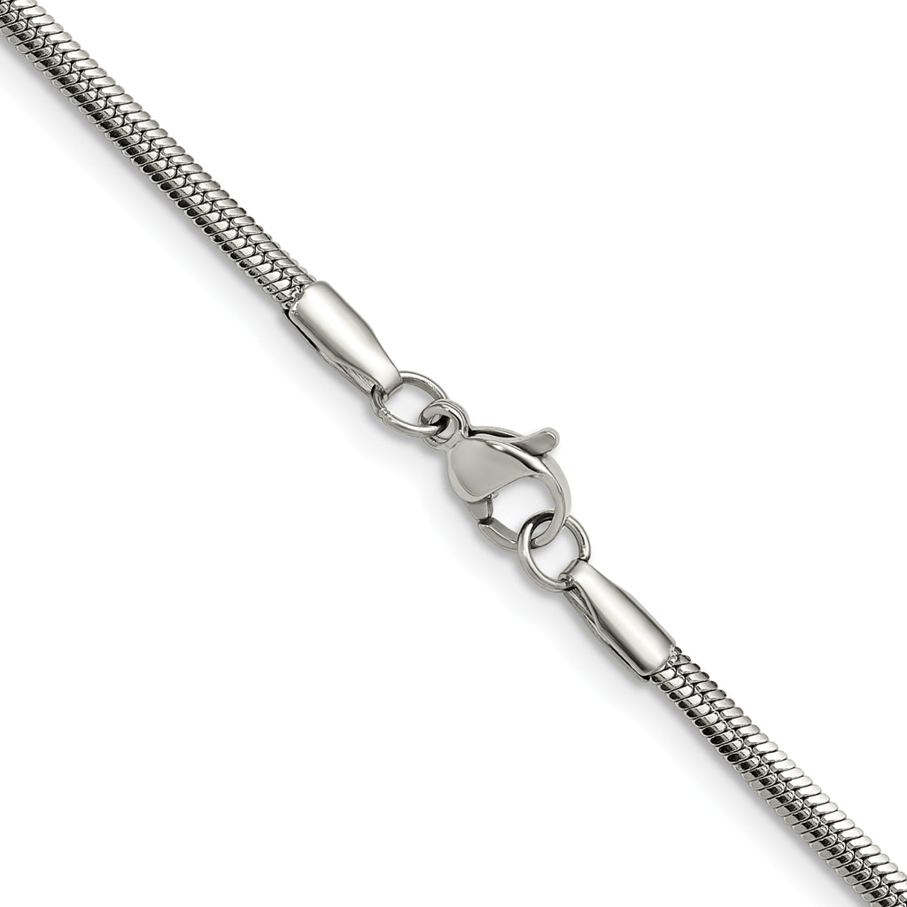 Polished Snake Stainless Steel Chain Necklace 2.7mm