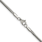 Polished Snake Stainless Steel Chain Necklace 2.7mm