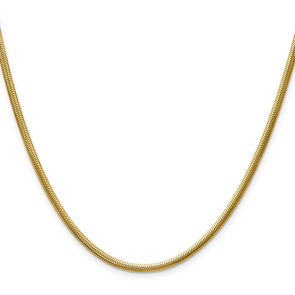 Gold-Tone Polished Snake Stainless Steel Chain Necklace 2.7mm