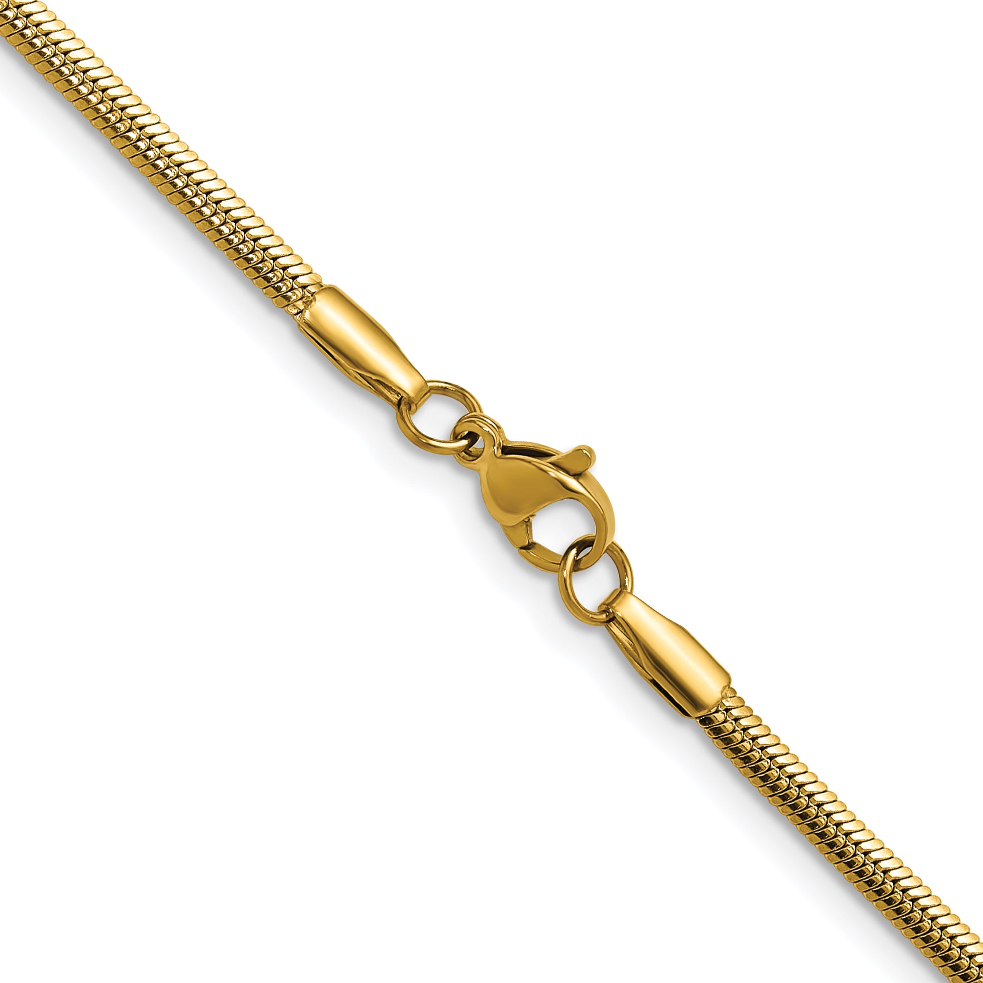 Gold-Tone Polished Snake Stainless Steel Chain Necklace 2.7mm